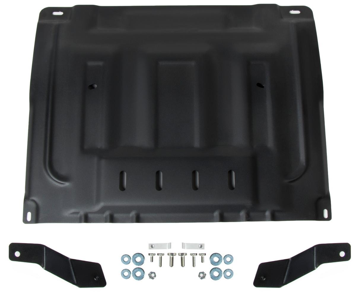 Защита картера и КПП AutoMax для Hyundai Creta II 2021-н.в., сталь 1,5 мм, с крепежом, штампованная, AM.2393.1