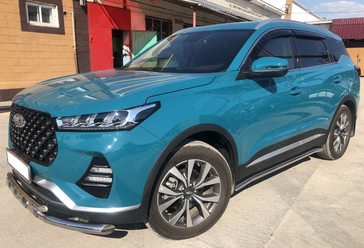 Защита штатного порога труба для автомобиля CHERY Tiggo 7 Pro Max 2022 арт. CTGPM.7.22.32