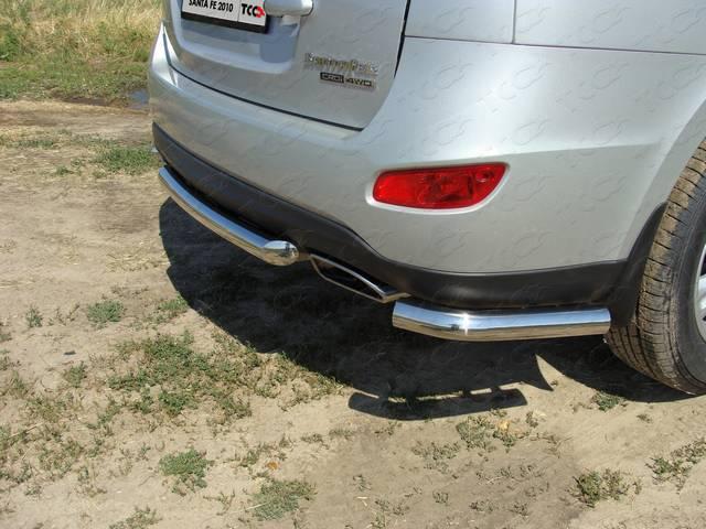 Защита задняя (центральная) 60,3 мм для автомобиля Hyundai Santa Fe 2011-2012, TCC Тюнинг HYUNSF11-07