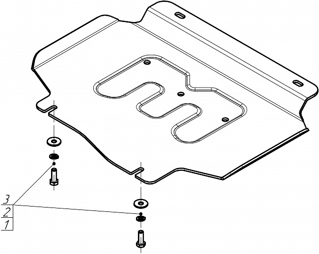 Защита алюминиевая Мотодор (Двигатель, Передний дифференциал), 5 мм,  Dodge Ram 1500 RHO  2024- арт. 32919