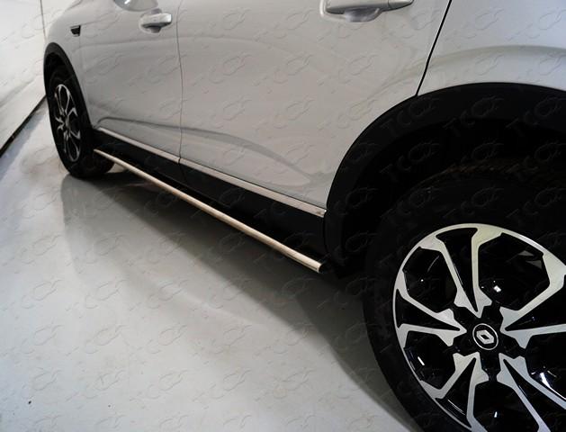 Пороги овальные с проступью 75х42 мм для автомобиля Renault Arkana 2019- TCC Тюнинг арт. RENARK19-19