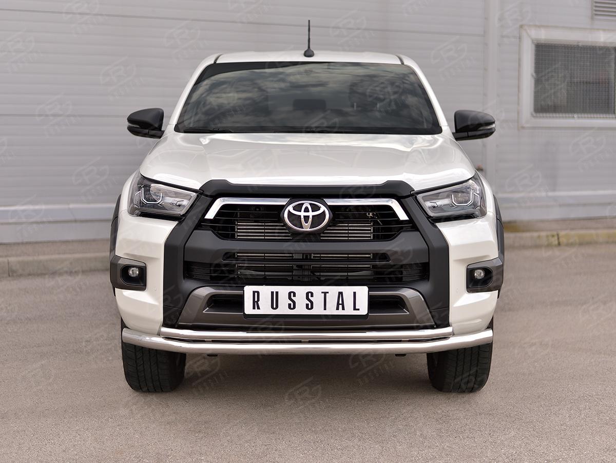 TOYOTA HILUX BLACK ONYX 2020- Защита переднего бампера d57 секции-d42 секции THBOZ-003509