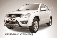 Защита переднего бампера d57+d57 двойная черная Suzuki Grand Vitara (2012-2015) , Slitkoff, арт. SGV12003B