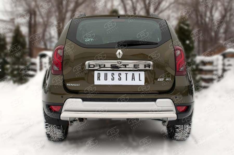 Защита заднего бампера d75х42 на Renault Duster 2015, Slitkoff RDZ-002183