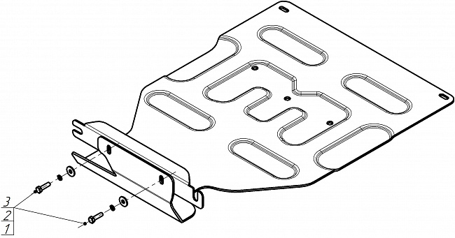 Защита алюминиевая Мотодор (Задний электромотор, Трубки охлаждения электромотора), 4 мм,  Voyah Dream  2021- арт. 348610
