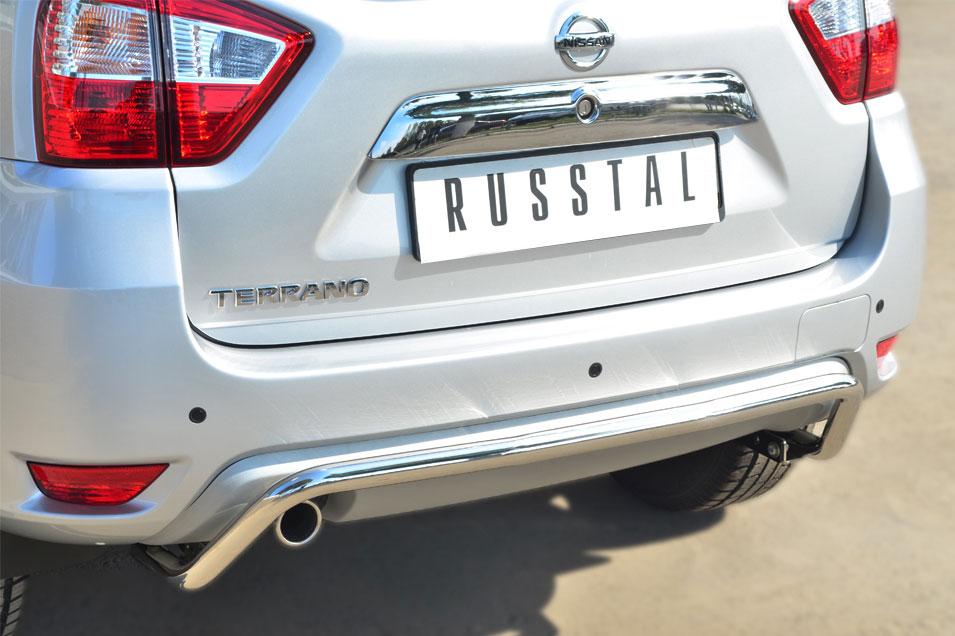 Защита заднего бампера d42 волна для Nissan Terrano 2014, Slitkoff NTRZ-001795