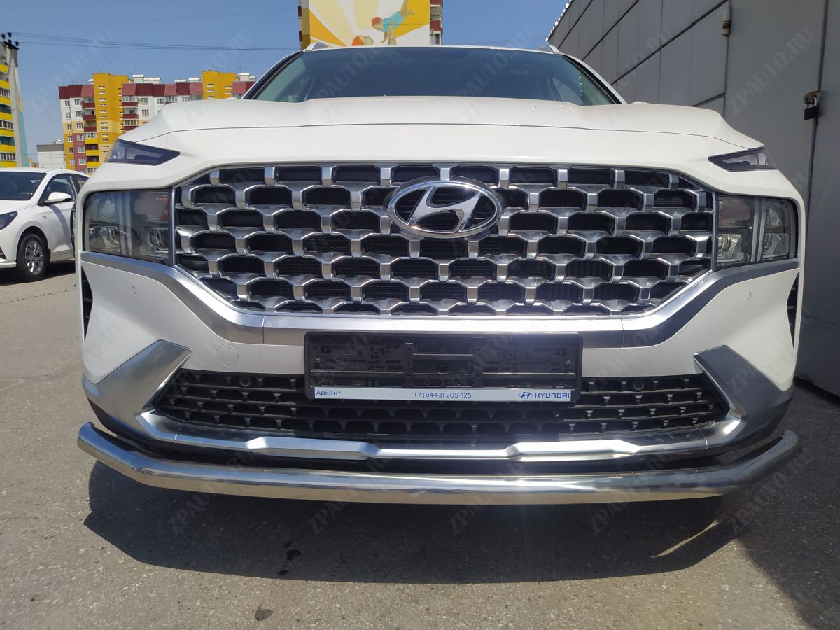 Защита переднего бампера для автомобиля HYUNDAI Santa Fe 2021 арт. HYSF.21.02
