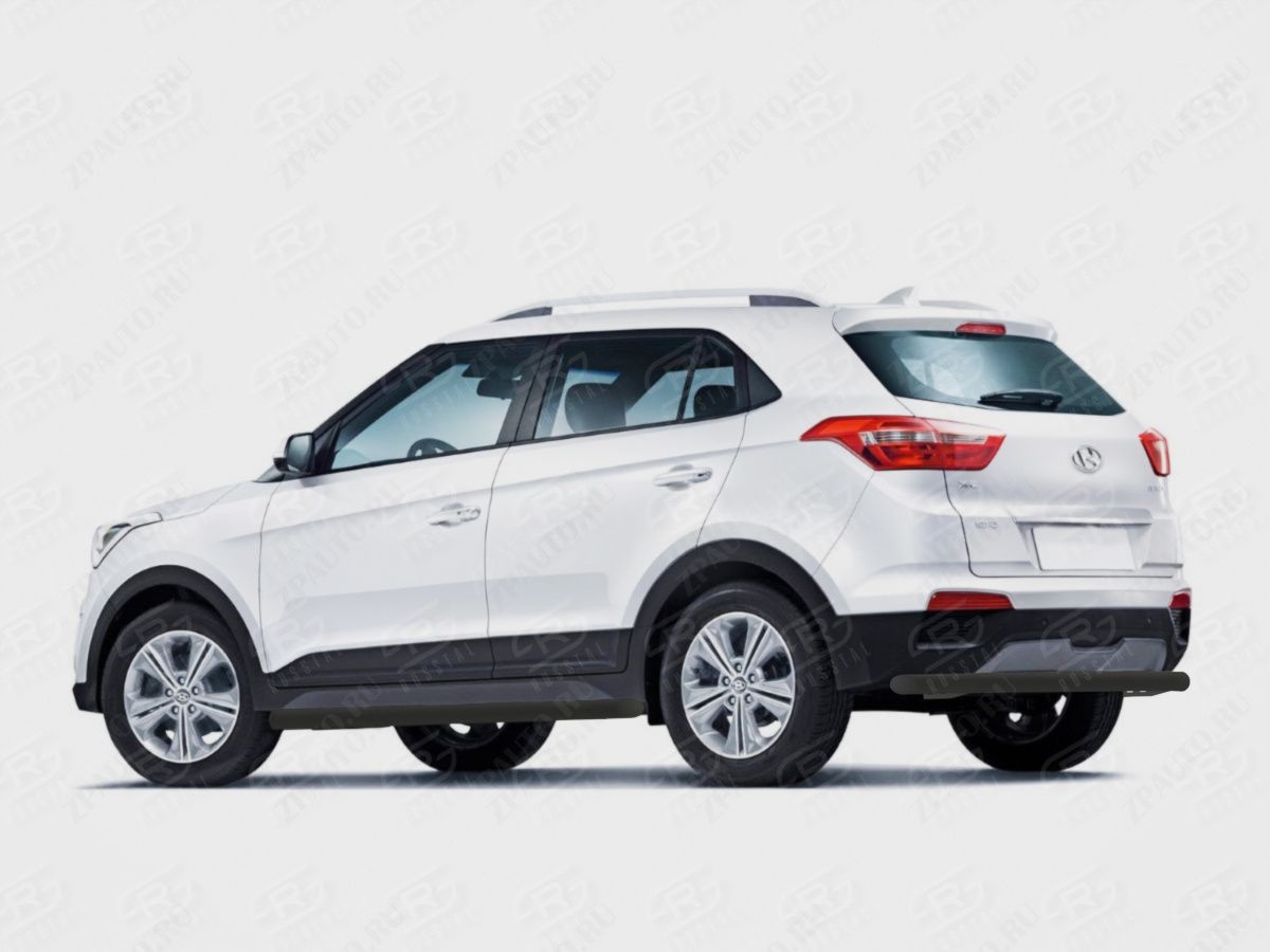 HYUNDAI CRETA 2016-2021 Защита заднего бампера d57 секции black HCRZ-002431CH