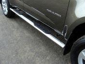 Пороги овальные с накладкой 120х60 мм для автомобиля Chevrolet Trailblazer 2013- TCC Тюнинг арт. CHEVTRBL13-04
