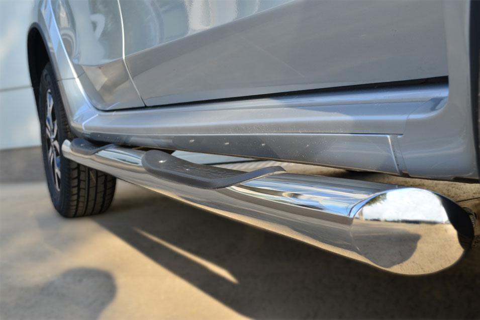 Пороги труба d76 с накладками вариант 1 для Nissan Terrano 2014, Slitkoff NTRT-001790