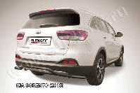Защита заднего бампера d57 волна черная Kia Sorento (2014-2017) , Slitkoff, арт. KS15-009B