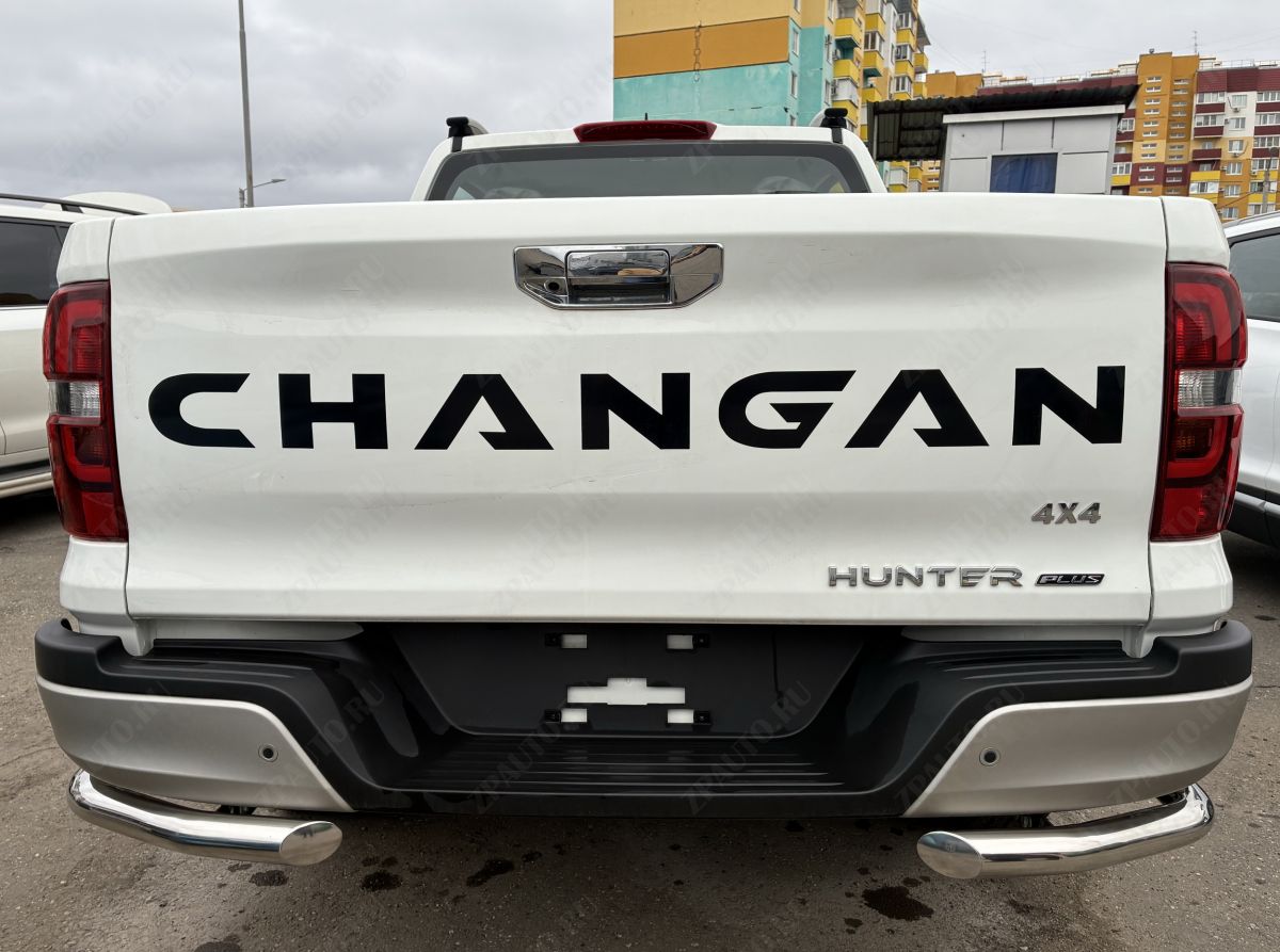 Защита заднего бампера угловая двойная для автомобиля CHANGAN Hunter Plus 2022 арт. CGHTP.22.20