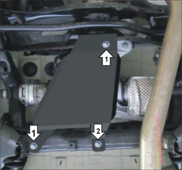 Защита стальная Мотодор (Задний дифференциал), 2 мм, Сталь для Audi Q5 2017- арт. 00144