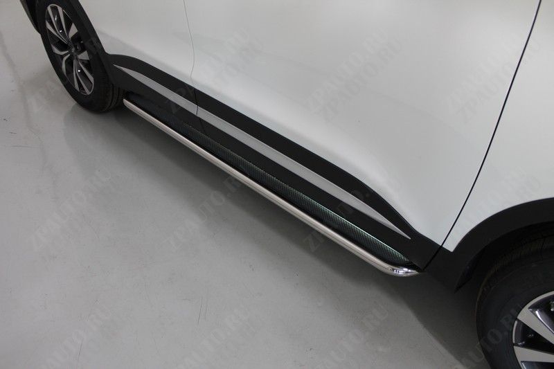 Пороги с площадкой (нерж. лист) 42,4 мм Chery Tiggo 7 PRO MAX 4WD 2025 арт. CHERTIG7PM25-10