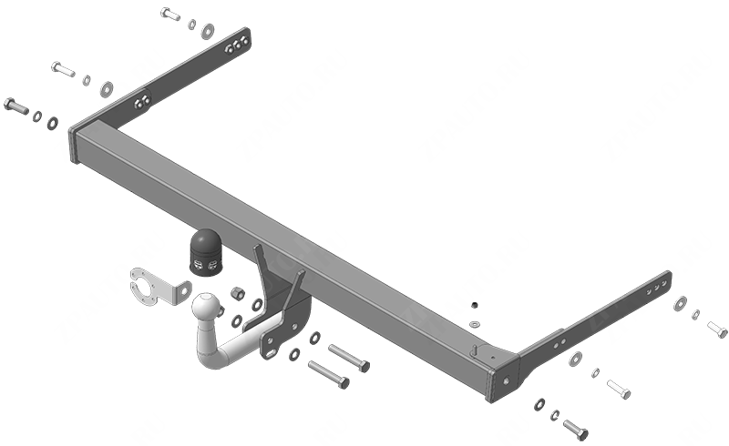 Фаркоп Volkswagen Tiguan  2017-2023, тип шара A, MOTODOR, арт. V101A