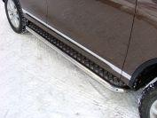 Пороги с площадкой 60,3 мм для автомобиля Volkswagen Touareg 2014-2018 TCC Тюнинг арт. VWTOUAR14-01