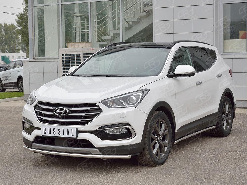 Защита переднего бампера d42 для Hyundai Santa Fe 2015, Slitkoff HSFPZ-002440