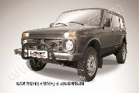 Кенгурятник d57 низкий черный Lada Niva 21213 5-дверная (1993-2023) , Slitkoff, арт. Nivd002B