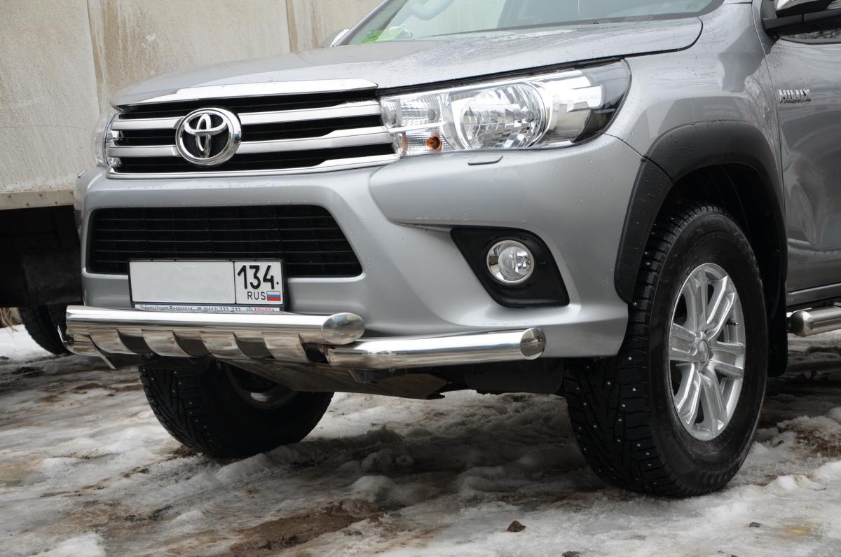 Защита переднего бампера  (G) для автомобиля TOYOTA Hilux  2015. THL.15.05, Россия