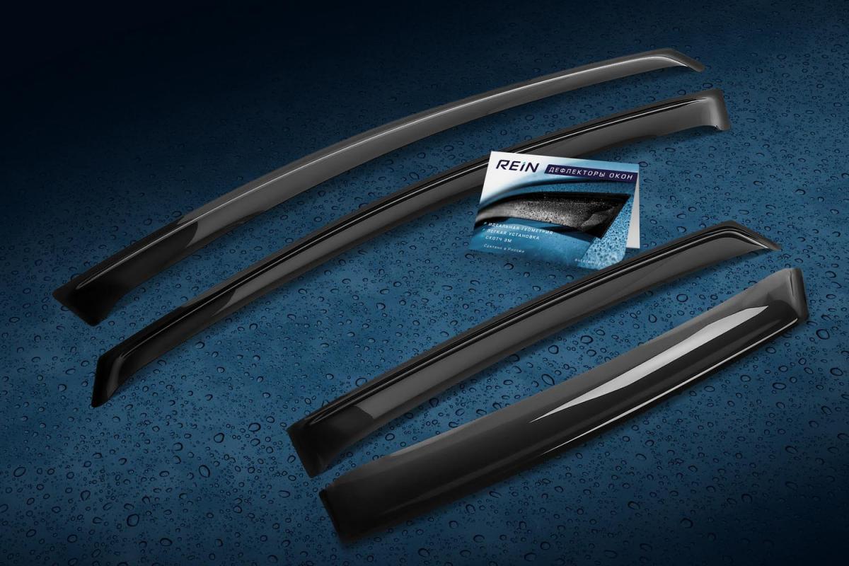 Дефлектор окон 2 шт. VOLVO FH 12 "короткий" 1993-, накладной, скотч 3М, синий, без лого