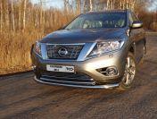 Защита передняя нижняя (двойная) 76,1/50,8 мм для автомобиля Nissan Pathfinder 2014-, TCC Тюнинг NISPAT14-01