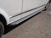 Пороги алюминиевые "Slim Line Silver" 2520 мм для автомобиля Volkswagen Caravelle 2017-, TCC Тюнинг VWCARAV17LONG-17S