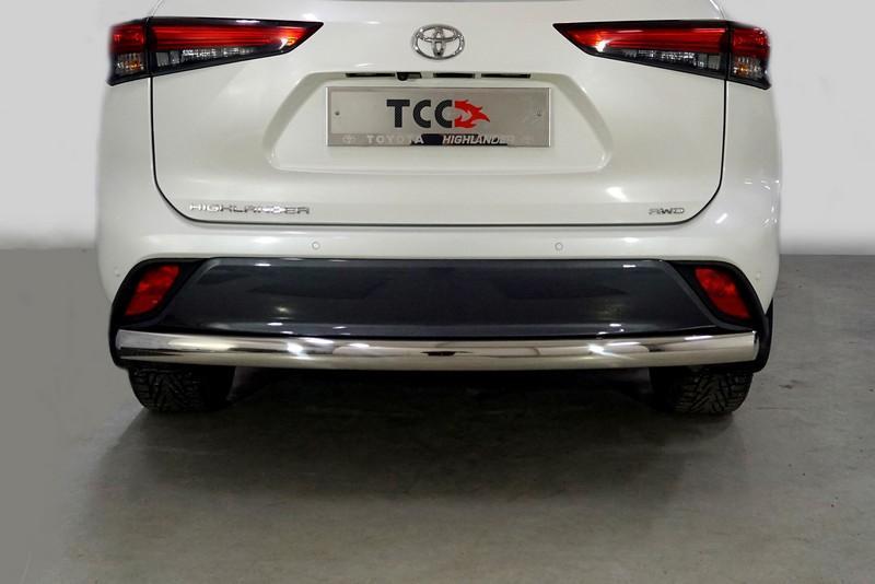 Защита задняя (овальная) 75х42 мм для автомобиля Toyota Highlander 2020- арт. TOYHIGHL20-28