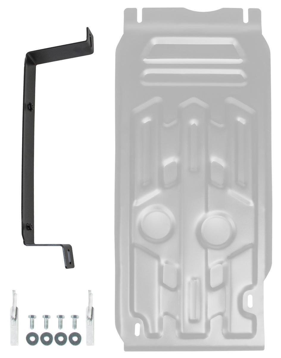 Защита КПП и РК Rival для BMW X5 E70 рестайлинг (xDrive50i) 2010-2013, штампованная, алюминий 3 мм, с крепежом, 333.0505.1