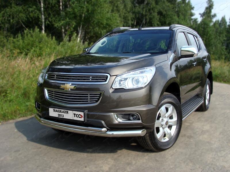 Защита передняя нижняя (двойная) 76,1/42,4 мм для автомобиля Chevrolet Trailblazer 2013- TCC Тюнинг арт. CHEVTRBL13-02