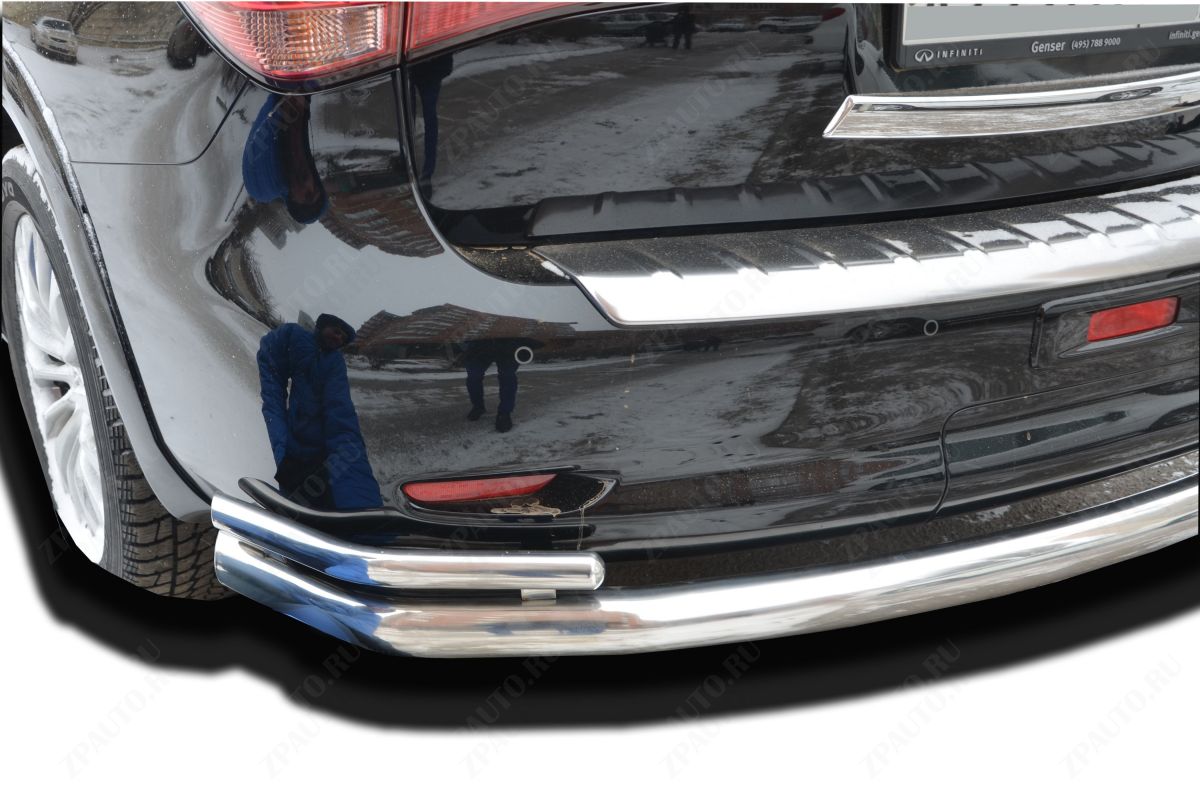 Защита заднего бампера угловая большая для автомобиля INFINITI QX56, Россия IQX.11.21