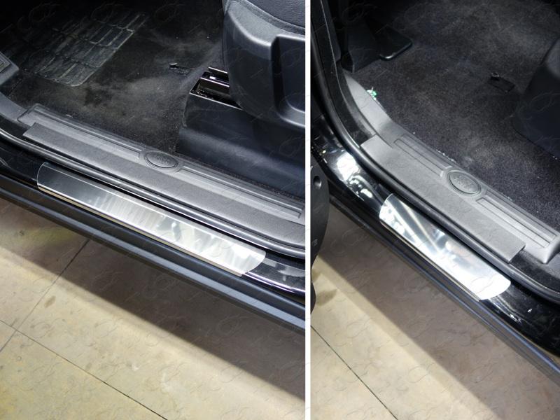 Накладки на пороги (лист зеркальный) для автомобиля Land Rover Discovery IV 2010-