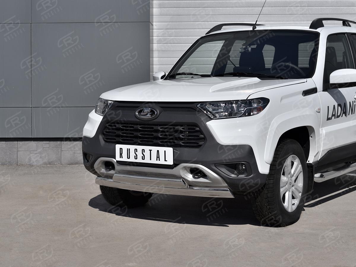 LADA NIVA TRAVEL 2021- Защита переднего бампера d75х42 дуга-d75х42 дуга LNTZ-003558