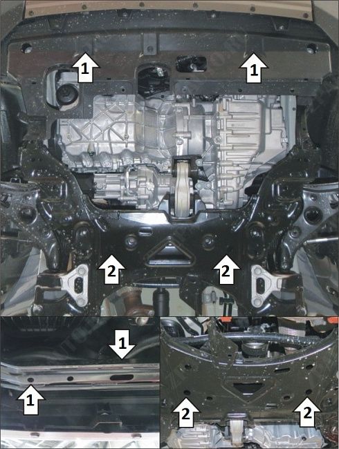 Защита стальная Мотодор (Двигатель, Коробка переключения передач), 2 мм, сталь для Haval Dargo 2022- арт. 73102