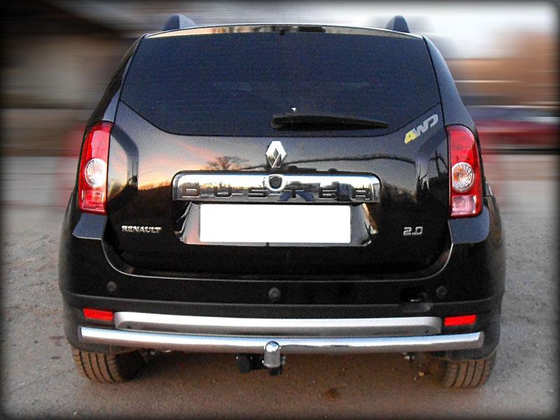 Защита заднего бампера радиусная одинарная d-60 (без фаркопа) для Renault Duster 4x4, Технотек RD_3.1