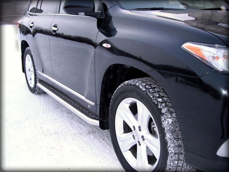 Пороги с листом d-43 для Toyota Highlander 2010, Технотек HYG_2010_2.1 HYG2010_2.1