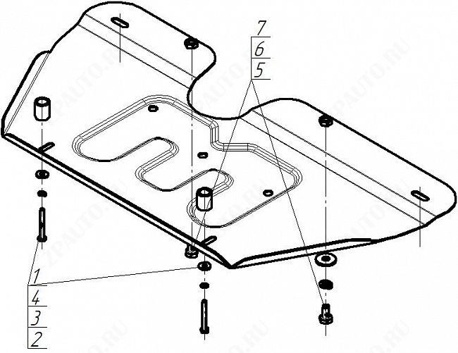 Защита стальная Мотодор (Электроусилитель руля), 2 мм,  для Gac GS8  2023- арт. 77803