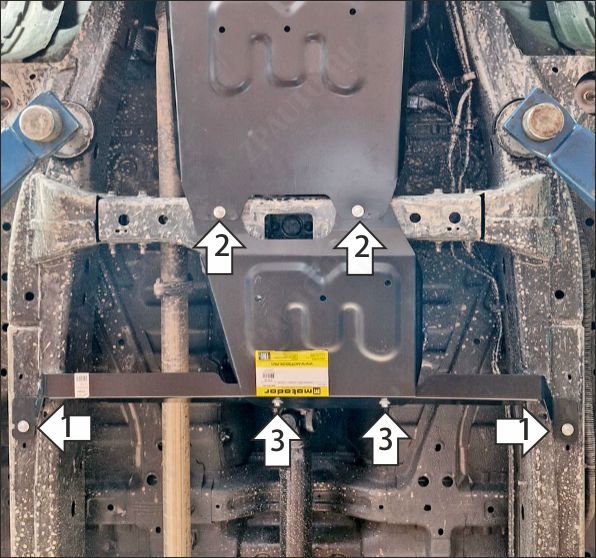 Защита стальная Мотодор (Раздаточная коробка), 2 мм,  Foton Tunland V9  2024- арт. 77510