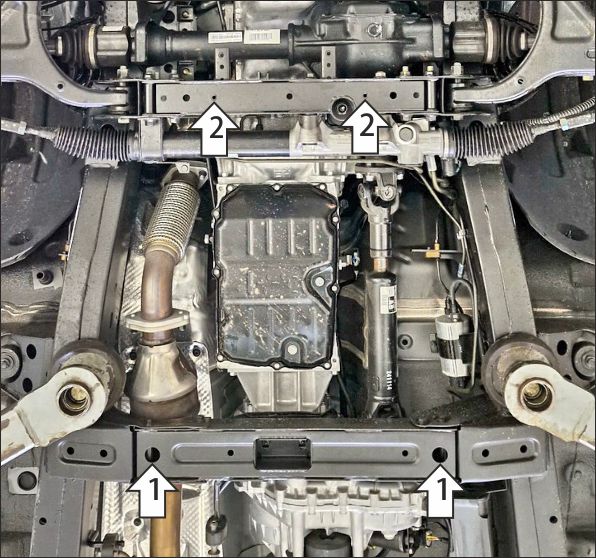 Защита стальная Мотодор (Коробка переключения передач), 2 мм,  KGM Rexton  2023- арт. 72806