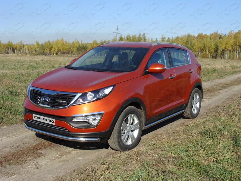 Пороги труба 60,3 мм для автомобиля Kia Sportage 2010-2014 TCC Тюнинг арт. KIASPORT10-02