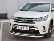 Защита переднего бампера d63/42 на Toyota Highlander 2016, Руссталь THRZ-002616