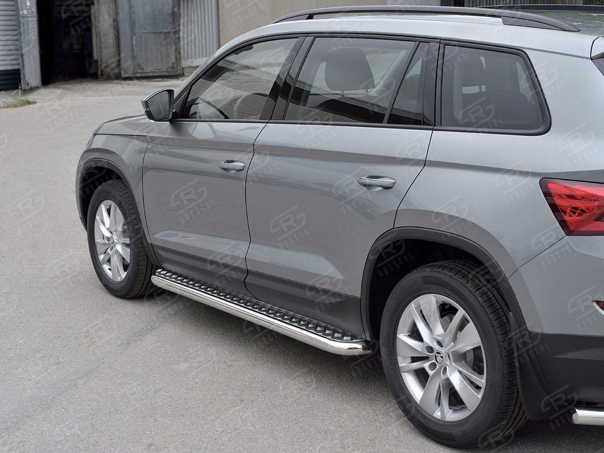 Пороги труба d57 с листом вариант 2 на Skoda Kodiaq, Slitkoff SKKL-0027742