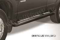 Защита порогов d76 труба черная Chevrolet Niva (2009-2020) , Slitkoff, арт. CHN10-007B