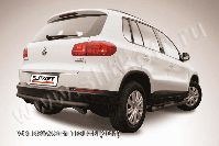 Защита заднего бампера d57 радиусная черная Volkswagen Tiguan (2011-2016) , Slitkoff, арт. VWTIG-011B