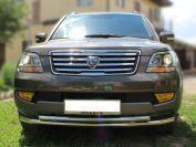 Дуга передняя по низу бампера d-60+53 радиусная двойная для KIA Mohave, Технотек KMV_1.1