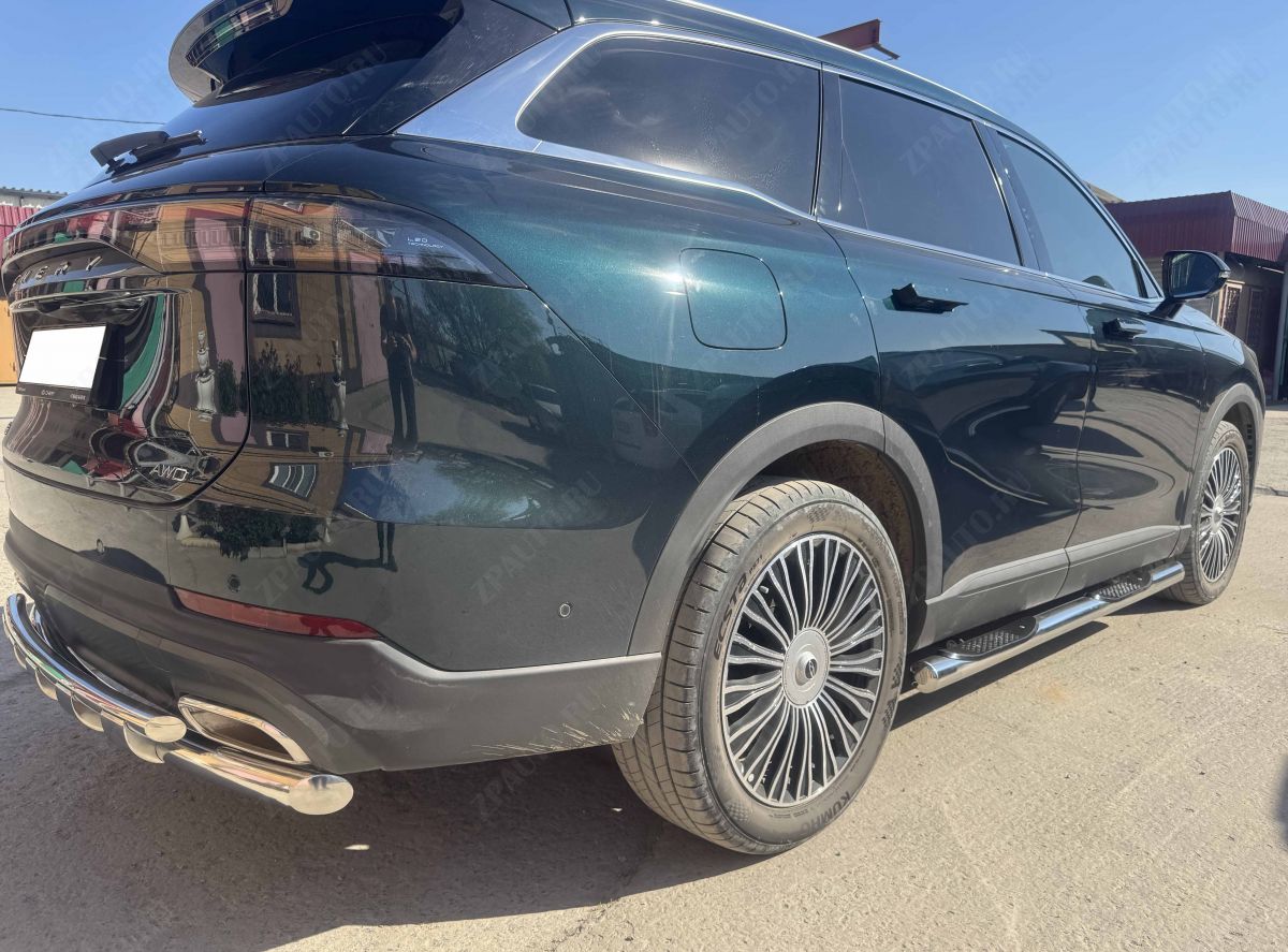 Пороги труба с проступью для автомобиля Chery Tiggo 9 2024 арт. CHTG.9.24.93