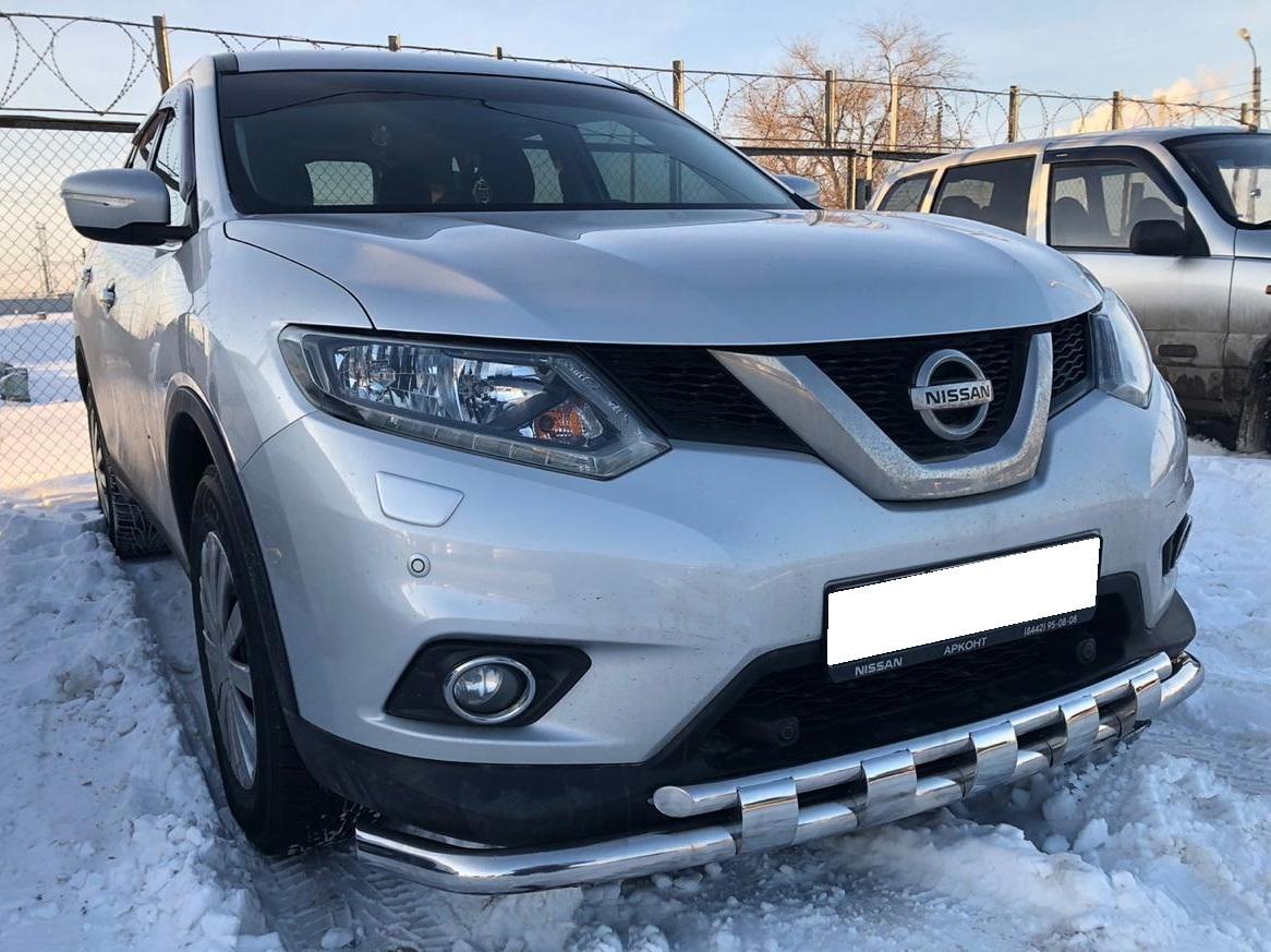 Защита переднего бампера двойная с перемычками для автомобиля NISSAN X-trail 2015 (Т32) Третье поколение арт. NXT.15.75
