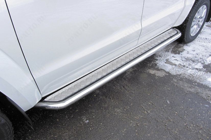 Защита порогов d57 с листом усиленная Volkswagen Amarok (2016-2023) Black Edition, Slitkoff, арт. VWAM16-005BE