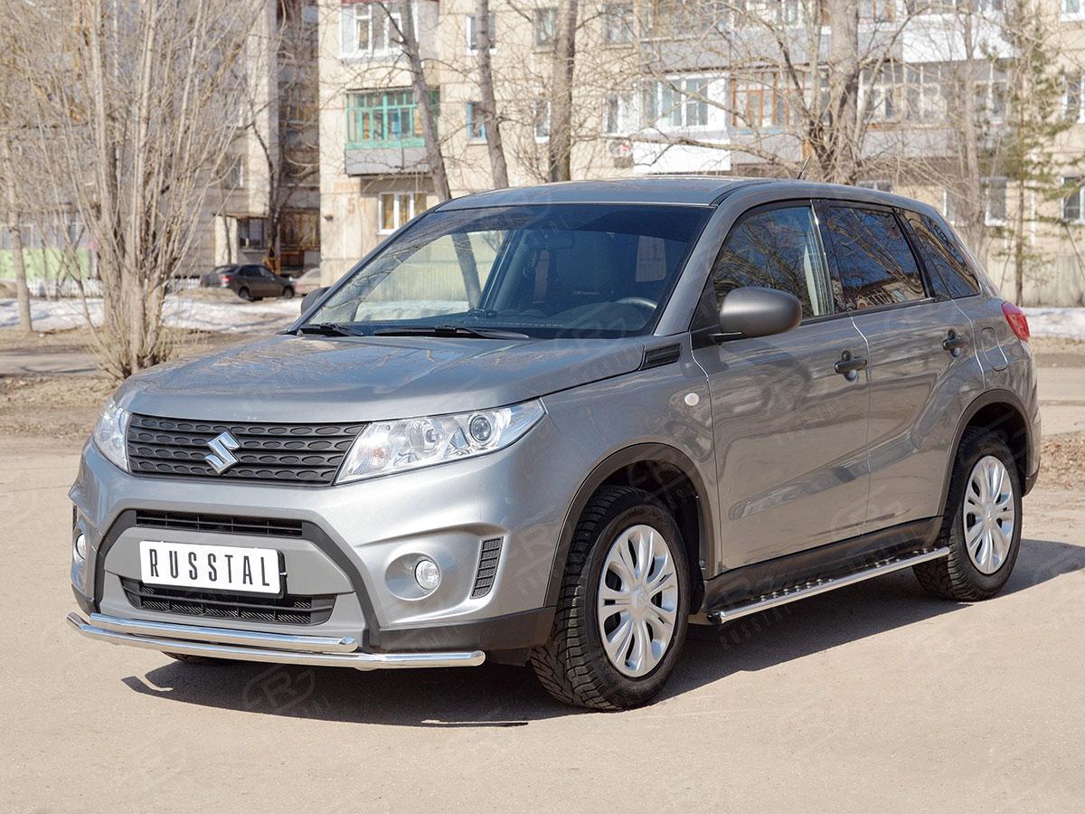 Защита переднего бампера d42/42 Suzuki Vitara 2015, Slitkoff SVZ-002577