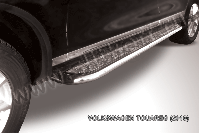 Защита порогов d57 с листом усиленная Volkswagen Touareg (2010-2014) , Slitkoff, арт. VWTR-006