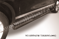 Защита порогов d76 с проступями черная Volkswagen Touareg (2010-2014) , Slitkoff, арт. VWTR-007B